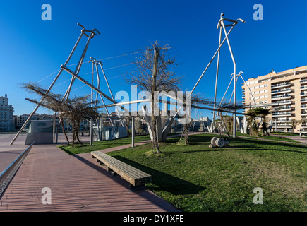 Blas Infante square a LLeida, Spagna Foto Stock