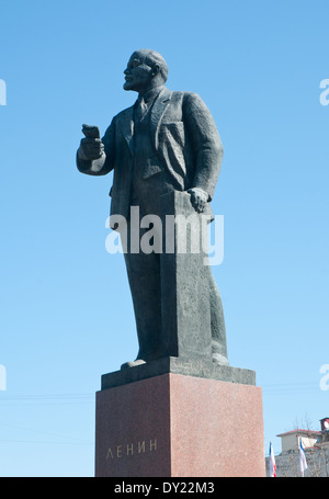 Lenin monumento in Simferopol durante la Crimea 2014 crisi Foto Stock