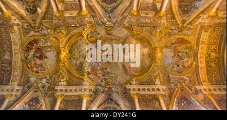 BOLOGNA, Italia - 16 Marzo 2014: affresco nella cupola di San Paolo o la Chiesa di San Paolo alla chiesa barocca da 17. cento. Foto Stock