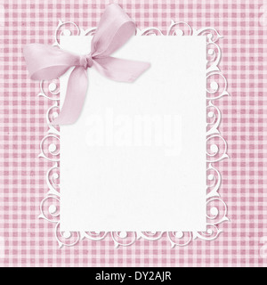 Baby girl arrivo card con copia spazio per aggiungere testo. Foto Stock