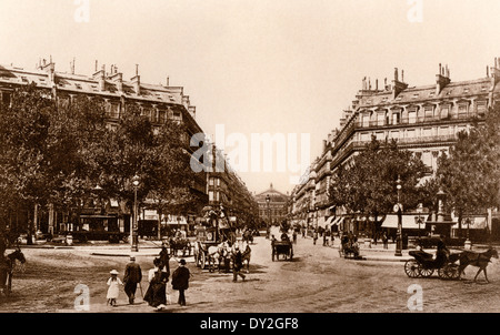 Avenue de l'Opera, Parigi, circa 1900. Fotografia Foto Stock