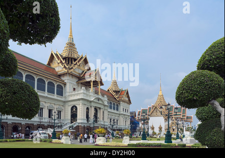 Bangkok, Thailandia, Sud-est asiatico. Per i motivi del Grand Palace, vista di Phra Thinang Chakri Maha Prasat edifici Foto Stock