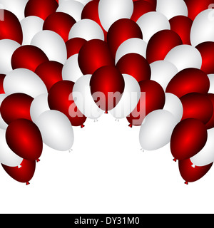 Rosso e bianco palloncini party Foto Stock