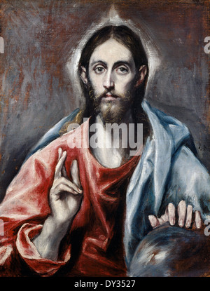 El Greco, Cristo Benedicente (il Salvatore del mondo) 1600 olio su tela. Scottish National Gallery di Edimburgo. Foto Stock