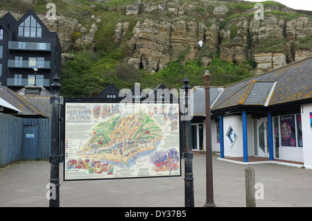 Hastings città nella contea di east sussex costa sud dell'inghilterra Regno Unito 2014 Foto Stock