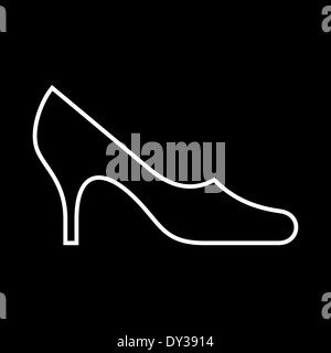 La scarpa da donna in bianco e nero Foto Stock