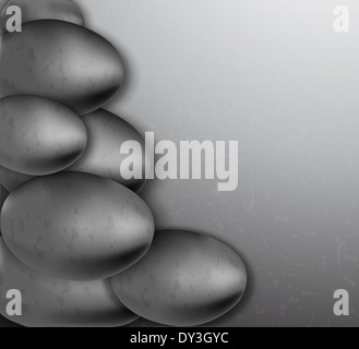 Sfondo luminoso con il mucchio di pietre grigie Foto Stock