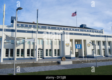 Entrata facciata del Museo di Storia & Industria - Lago Sud Europea, King County, Washington, Stati Uniti d'America Foto Stock