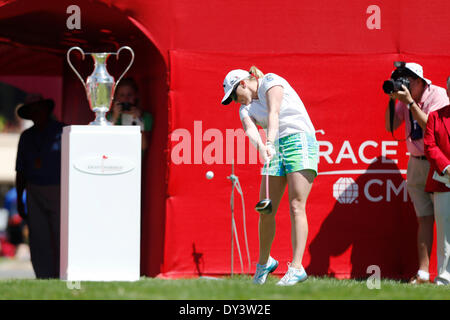 Rancho Mirage, California, Stati Uniti d'America. 05 apr, 2013. Morgan Pressel in azione durante il terzo round della Kraft Nabisco Championship a Mission Hills Country Club in Rancho Mirage, California. Credito: csm/Alamy Live News Foto Stock