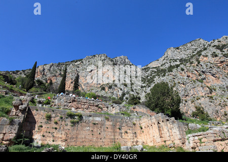 Grecia FOCHIDA Monte Parnassus delphi il tempio di Apollo Foto Stock