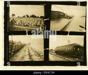 Questa fotografia panoramica offre una vista grandangolare del centro di Jackson, Mississippi, scattata intorno al 1914. L'immagine mostra il paesaggio architettonico della città dei primi anni del XX secolo. Foto Stock