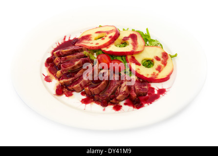 Anatra in agrodolce con salsa di mele Foto Stock