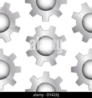 Grigio brillante background senza giunture con ingranaggi in metallo Foto Stock