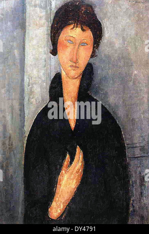 Amedeo Modigliani donna con occhi blu Foto Stock