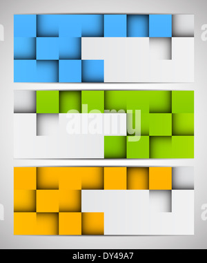 Set di banner con piazze Foto Stock