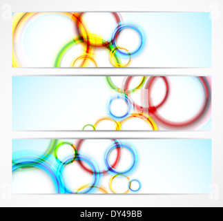 Set di banner con cerchi Foto Stock