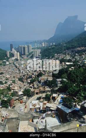 Da Rocinha Favela, vista sul Rio de Janeirio, Brasile, Sud America Foto Stock