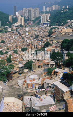 Da Rocinha Favela, vista sul Rio de Janeirio, Brasile, Sud America Foto Stock