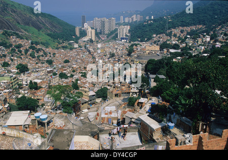 Da Rocinha Favela, vista sul Rio de Janeirio, Brasile, Sud America Foto Stock