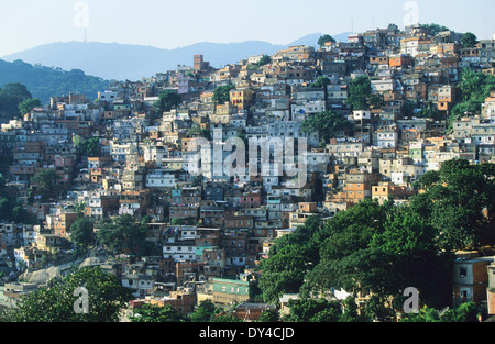 Da Rocinha Favela, vista sul Rio de Janeirio, Brasile, Sud America Foto Stock