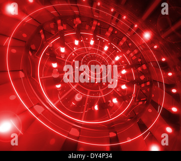 Abstract illuminazione rossa costruzione Foto Stock