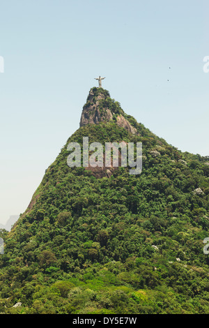 Cristo Redentore staue sulla parte superiore della foresta di Tijuca Foto Stock