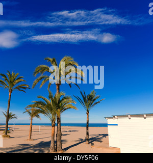 Spiaggia di Gandia playa nord di Valencia al Mediterraneo Spagna Foto Stock