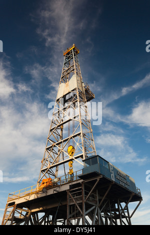 Stati Uniti d'America, Oklahoma, Elk City. Parker piattaforma di perforazione 114, il più grande del mondo di navigazione olio piattaforma di perforazione Foto Stock