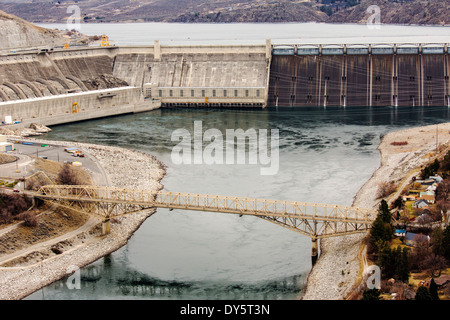 Grand Coulee diga idroelettrica, il più grande produttore di PWR negli Stati Uniti, Columbia River, nello stato di Washington, USA Foto Stock