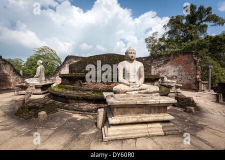 Vatadage antiche rovine, Polonnaruwa, Sito Patrimonio Mondiale dell'UNESCO, Sri Lanka, Asia Foto Stock