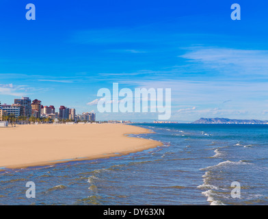 Spiaggia di Gandia nel mare mediterraneo spagna Foto Stock