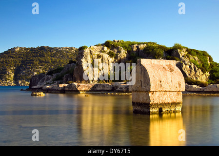 Kekova sarcofago, Antalya, Turchia Foto Stock