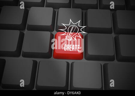 Creare sulla tastiera nera con il tasto rosso Foto Stock