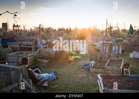 Quartiere Giardino Schillerkiez al parco di Tempelhof di Berlino, Germania Foto Stock