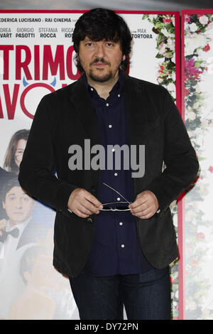 Roma, Italia. 8 Aprile, 2014. Gli attori Ricky Memphis assiste '''UN MATRIMONIO DA FAVOLA'' (Un matrimonio da favola) photocall a Roma - Adriano Cinema Credito: Andrea Ciucci/NurPhoto/ZUMAPRESS.com/Alamy Live News Foto Stock