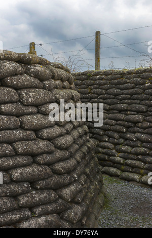 La guerra mondiale I trench nelle Fiandre, vicino a Diksmuide. Foto Stock
