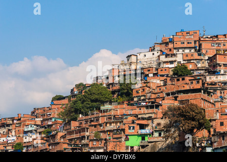 Barrios, baraccopoli di Caracas sulla collina, Caracas, Venezuela Foto Stock