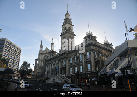 Il centro di Dunedin e Otago, Isola del Sud, Nuova Zelanda Foto Stock
