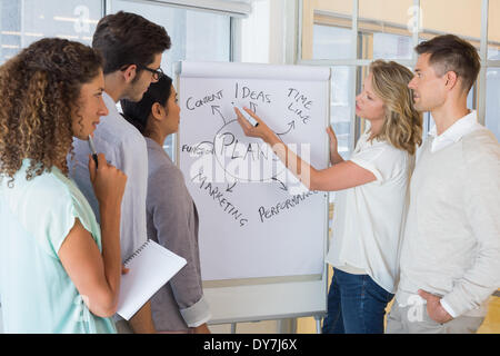 Casual imprenditrice presentando le sue idee Foto Stock