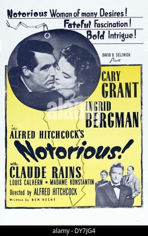 Famigerata - Movie Poster - diretto da Alfred Hitchcock - RKO - 1946 Foto Stock