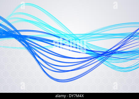 Curva di luce laser design in blu Foto Stock