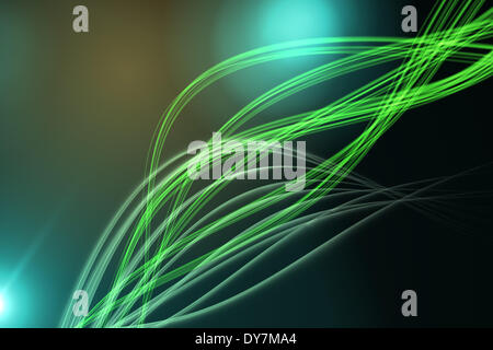 Curva di luce laser design in verde Foto Stock