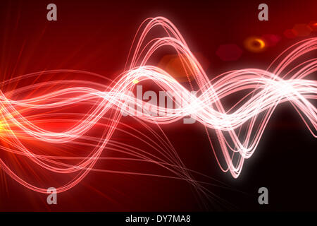 Curva di luce laser design in rosso Foto Stock