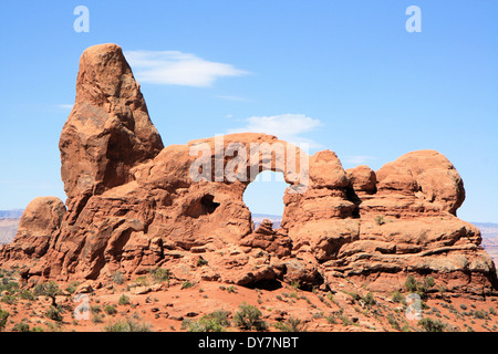 Turet arch, Arches National Park, Moab, Utah, Stati Uniti d'America Foto Stock