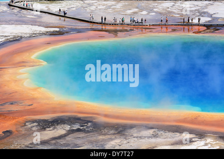 Vista aerea del Grand Prismatic Spring, il Parco Nazionale di Yellowstone, Wyoming USA Foto Stock
