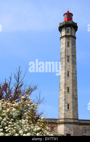 Faro, Phare des Baleines , Saint Clément des baleines, île de Ré, Charente Maritime, Francia; Foto Stock