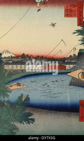 Utagawa Hiroshige Cento famose vedute di Edo - No. 3 Hibiya e Soto-Sakurada da Yamashita-Cho Foto Stock