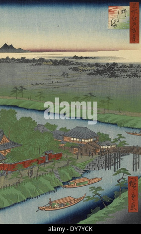 Utagawa Hiroshige Cento famose vedute di Edo - No. 32 Yanagishima Foto Stock