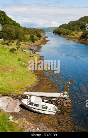 Vista di Clachan Suono da Clachan Ponte sul isola di Seil in Argyll Foto Stock