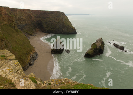 Western Cove Portreath North Cornwall Inghilterra REGNO UNITO tra St Agnes e Godrevy sulla costa del patrimonio Foto Stock